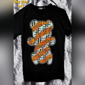 Fendi Roma Black, Silver & Gold Teddy Bear